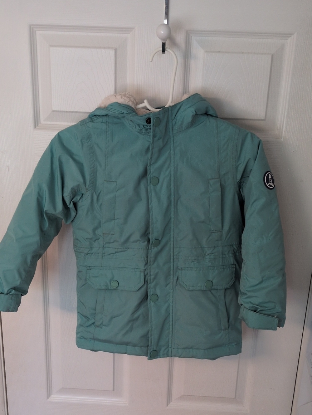 Lands' End Kids Teal Hooded Puffer Coat